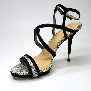 GX By Gwen Stefani Black White Polka Dot Heels 8 EUC